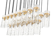 Fontaine 23 Light 54.5" Linear Pendant in Rubbed Brass