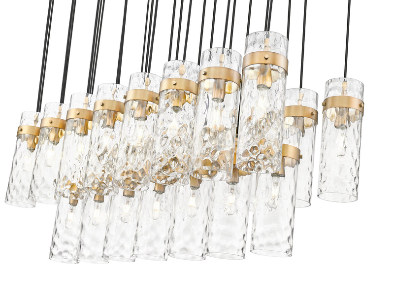 Fontaine 23 Light 54.5" Linear Pendant in Rubbed Brass