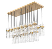 Fontaine 23 Light 54.5" Linear Pendant in Rubbed Brass