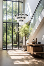 Fontaine 27 Light 39.5" Pendant in Matte Black in a room setting