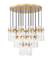 Fontaine 27 Light 39.5" Pendant in Rubbed Brass