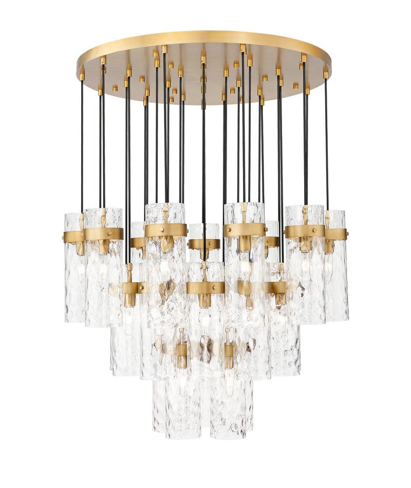 Fontaine 27 Light 39.5" Pendant in Rubbed Brass