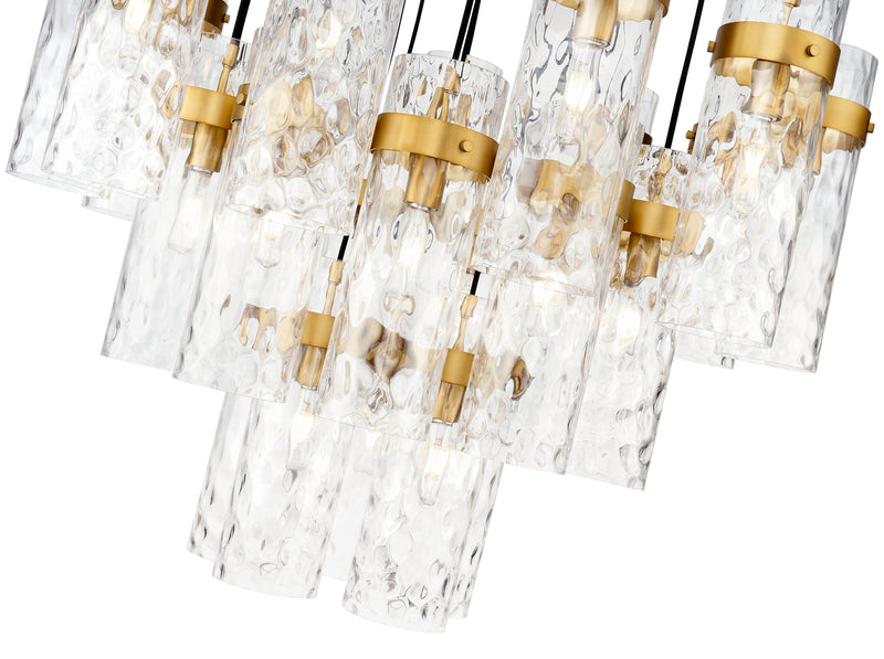 Fontaine 27 Light 39.5" Pendant in Rubbed Brass