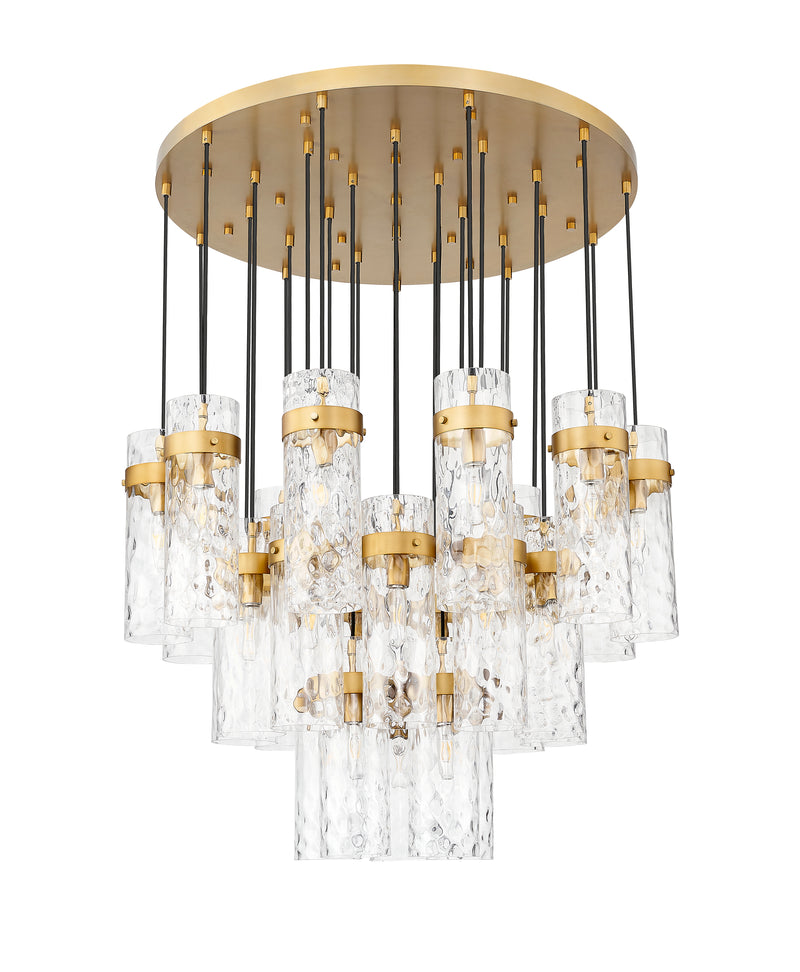 Fontaine 27 Light 39.5" Pendant in Rubbed Brass