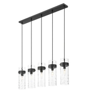Fontaine 5 Light 44.25" Linear Pendant in Matte Black
