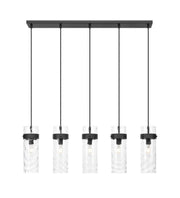 Fontaine 5 Light 44.25" Linear Pendant in Matte Black