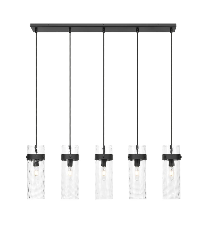 Fontaine 5 Light 44.25" Linear Pendant in Matte Black