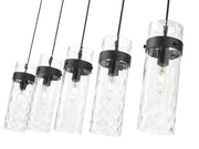 Fontaine 5 Light 44.25" Linear Pendant in Matte Black