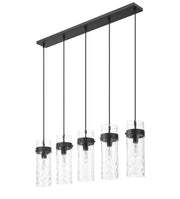 Fontaine 5 Light 44.25" Linear Pendant in Matte Black