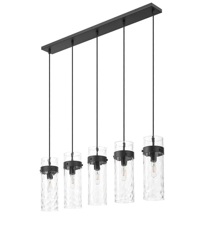 Fontaine 5 Light 44.25" Linear Pendant in Matte Black