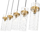 Fontaine 5 Light 44.25" Linear Pendant in Rubbed Brass