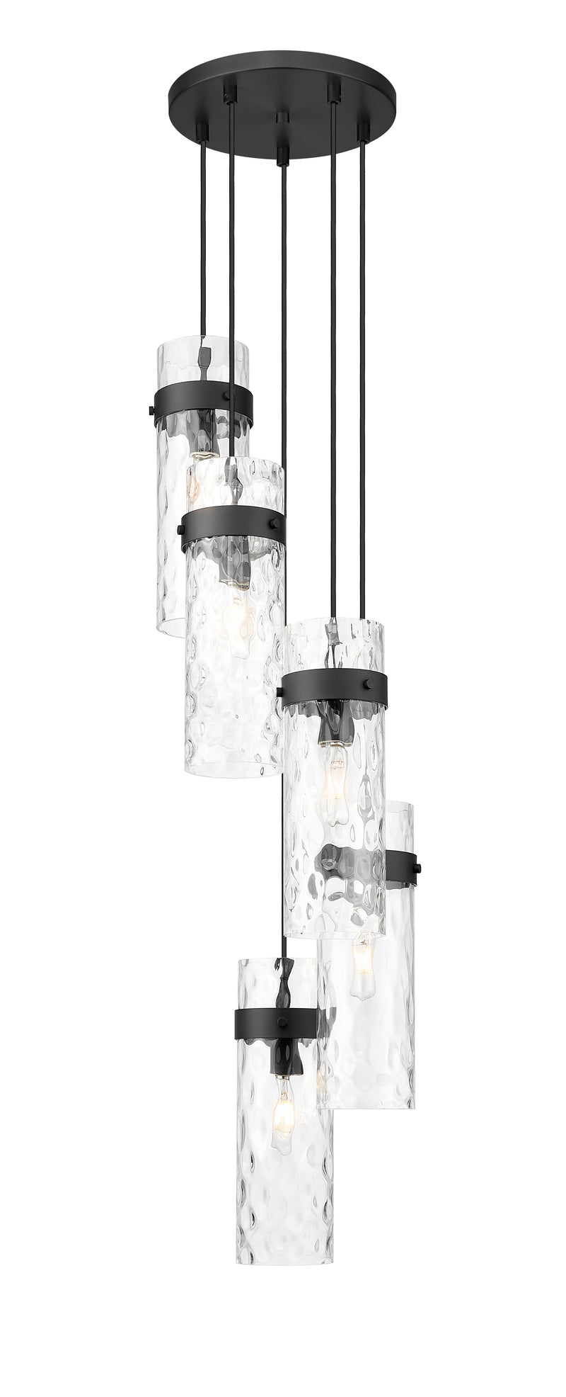 Fontaine 5 Light 14.5" Pendant in Matte Black