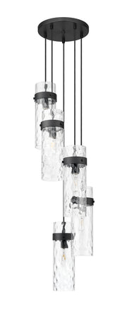 Fontaine 5 Light 14.5" Pendant in Matte Black