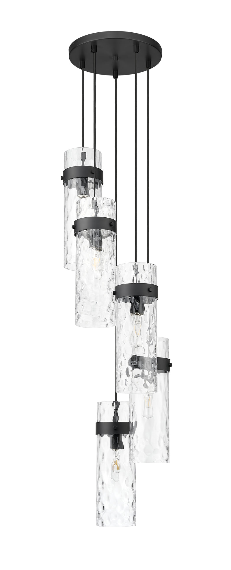 Fontaine 5 Light 14.5" Pendant in Matte Black