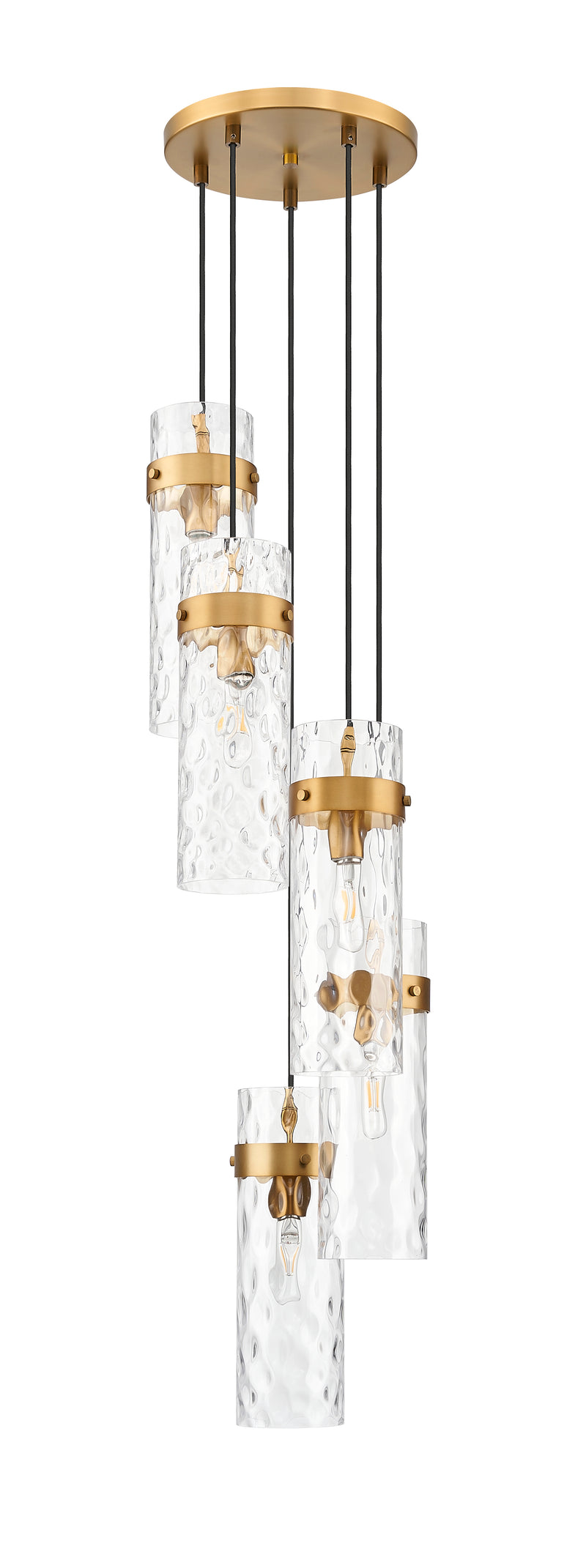 Fontaine 5 Light 14.5" Pendant in Rubbed Brass