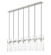 Fontaine 7 Light 56.75" Linear Pendant in Brushed Nickel