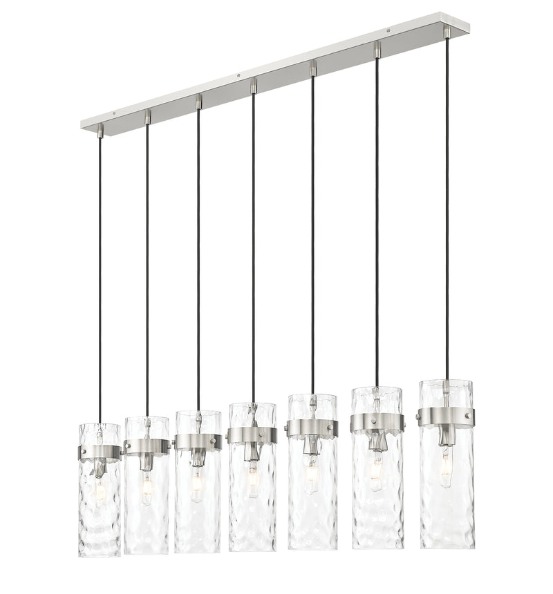 Fontaine 7 Light 56.75" Linear Pendant in Brushed Nickel