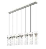 Fontaine 7 Light 56.75" Linear Pendant in Brushed Nickel