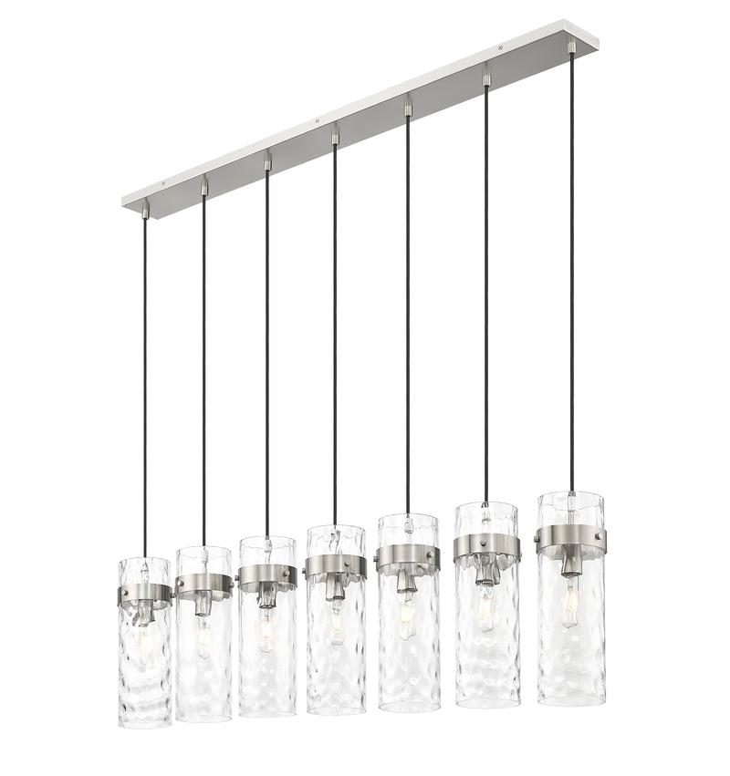 Fontaine 7 Light 56.75" Linear Pendant in Brushed Nickel