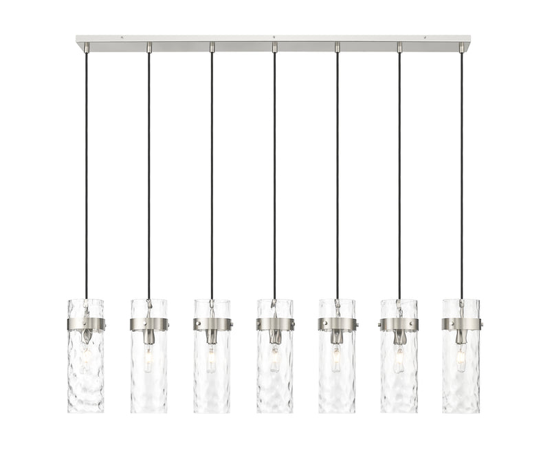 Fontaine 7 Light 56.75" Linear Pendant in Brushed Nickel