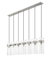 Fontaine 7 Light 56.75" Linear Pendant in Brushed Nickel