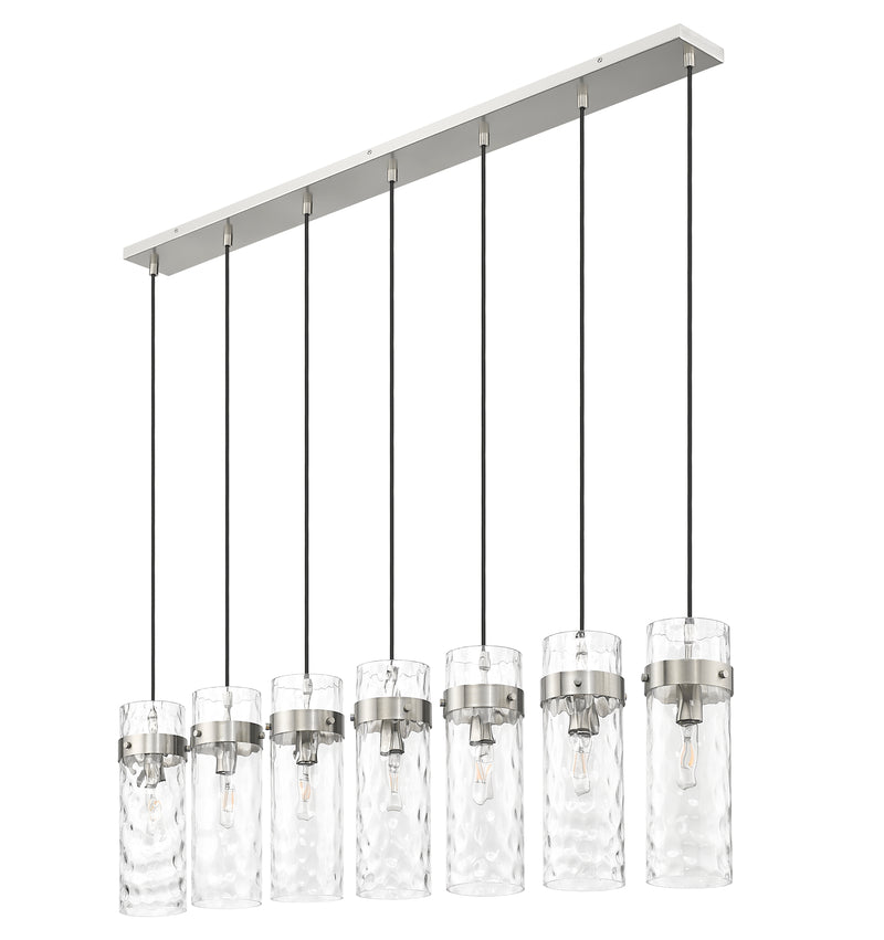 Fontaine 7 Light 56.75" Linear Pendant in Brushed Nickel