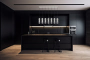 Fontaine 7 Light 56.75" Linear Pendant in Brushed Nickel in a room setting