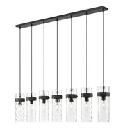 Fontaine 7 Light 56.75" Linear Pendant in Matte Black