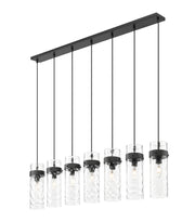 Fontaine 7 Light 56.75" Linear Pendant in Matte Black