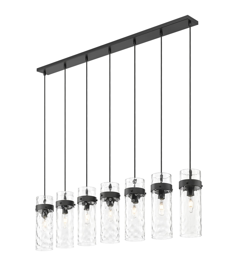 Fontaine 7 Light 56.75" Linear Pendant in Matte Black