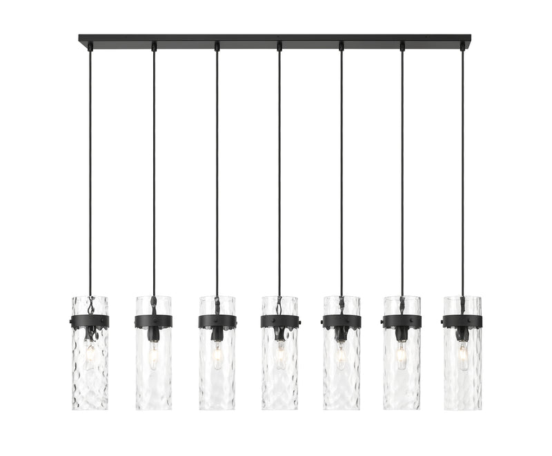 Fontaine 7 Light 56.75" Linear Pendant in Matte Black