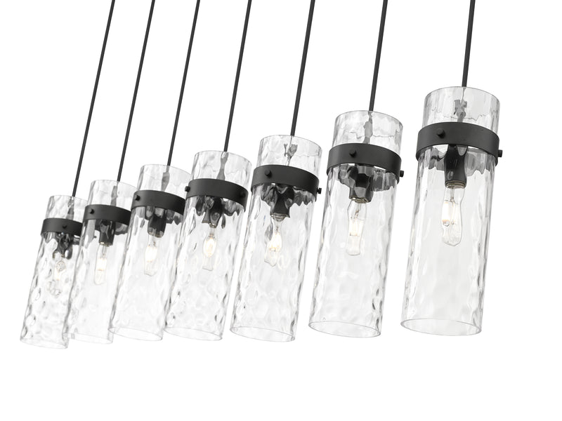 Fontaine 7 Light 56.75" Linear Pendant in Matte Black