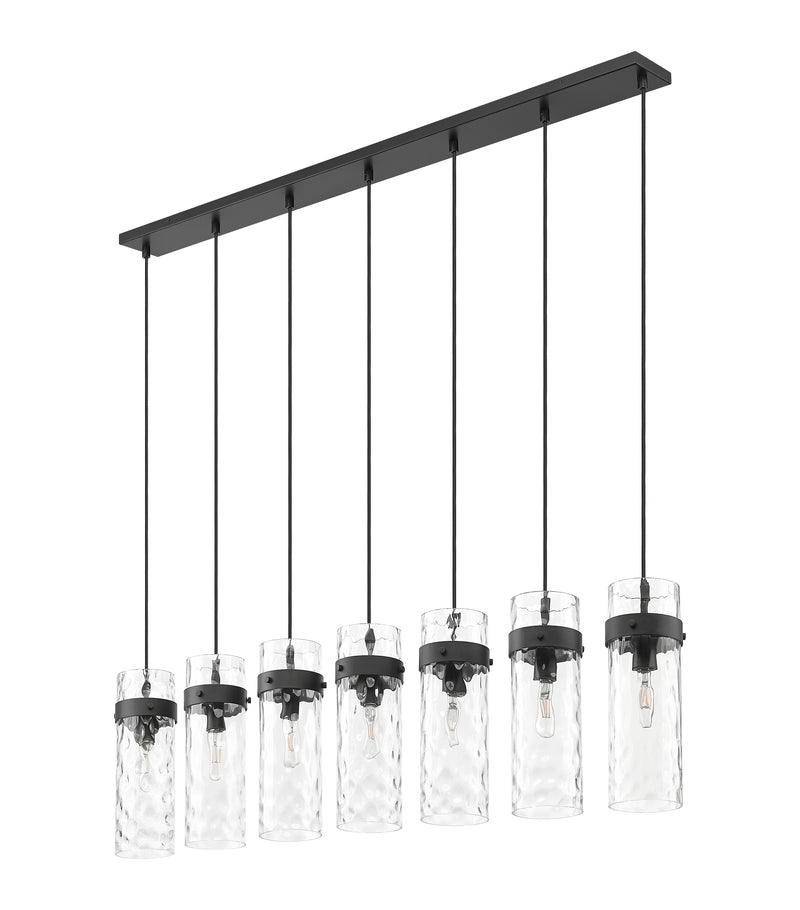 Fontaine 7 Light 56.75" Linear Pendant in Matte Black
