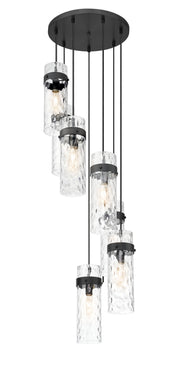 Fontaine 7 Light 19.5" Pendant in Matte Black