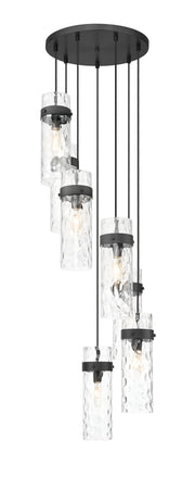 Fontaine 7 Light 19.5" Pendant in Matte Black