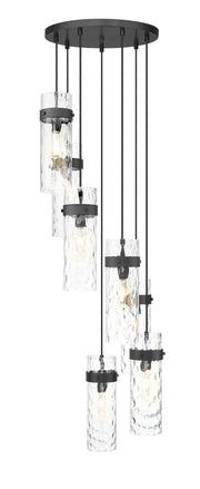 Fontaine 7 Light 19.5" Pendant in Matte Black