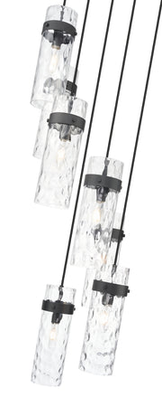 Fontaine 7 Light 19.5" Pendant in Matte Black