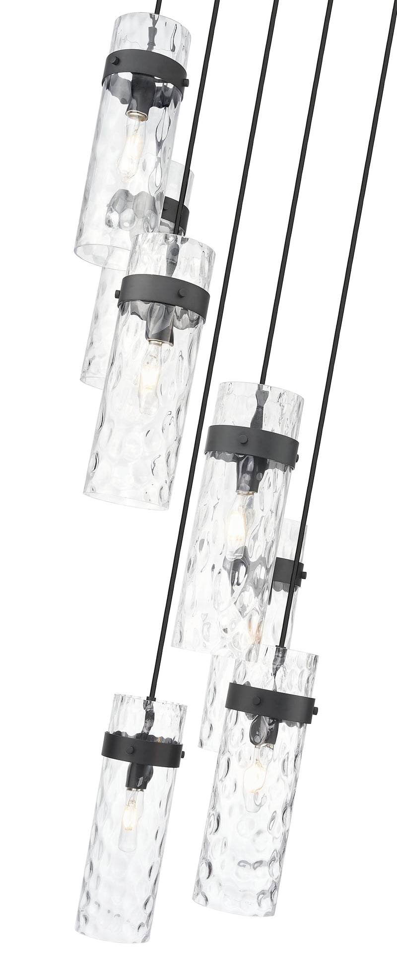 Fontaine 7 Light 19.5" Pendant in Matte Black