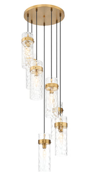 Fontaine 7 Light 19.5" Pendant in Rubbed Brass