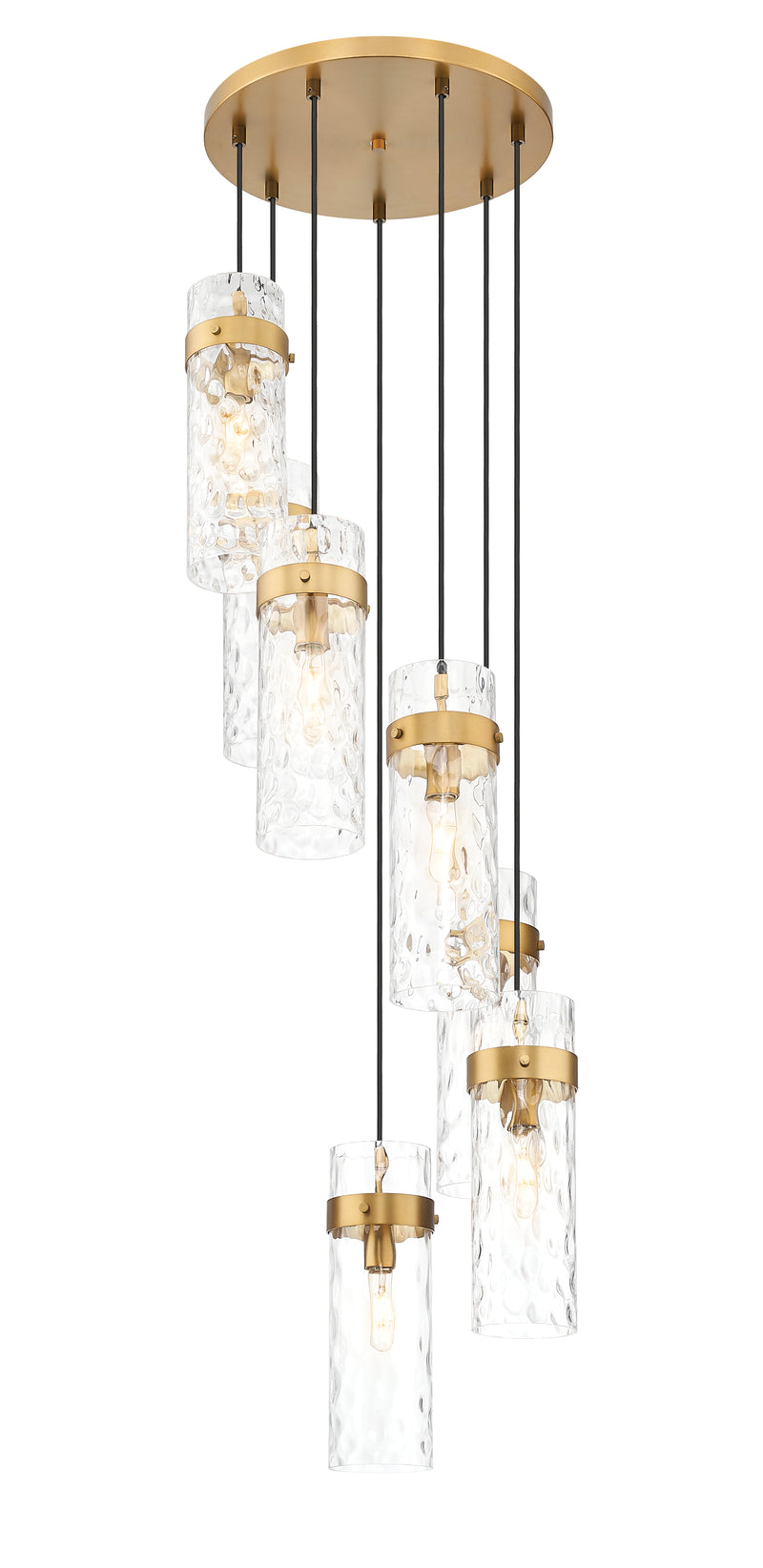 Fontaine 7 Light 19.5" Pendant in Rubbed Brass
