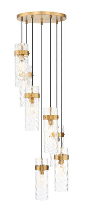 Fontaine 7 Light 19.5" Pendant in Rubbed Brass