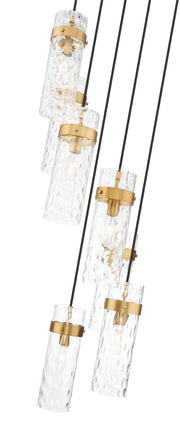 Fontaine 7 Light 19.5" Pendant in Rubbed Brass