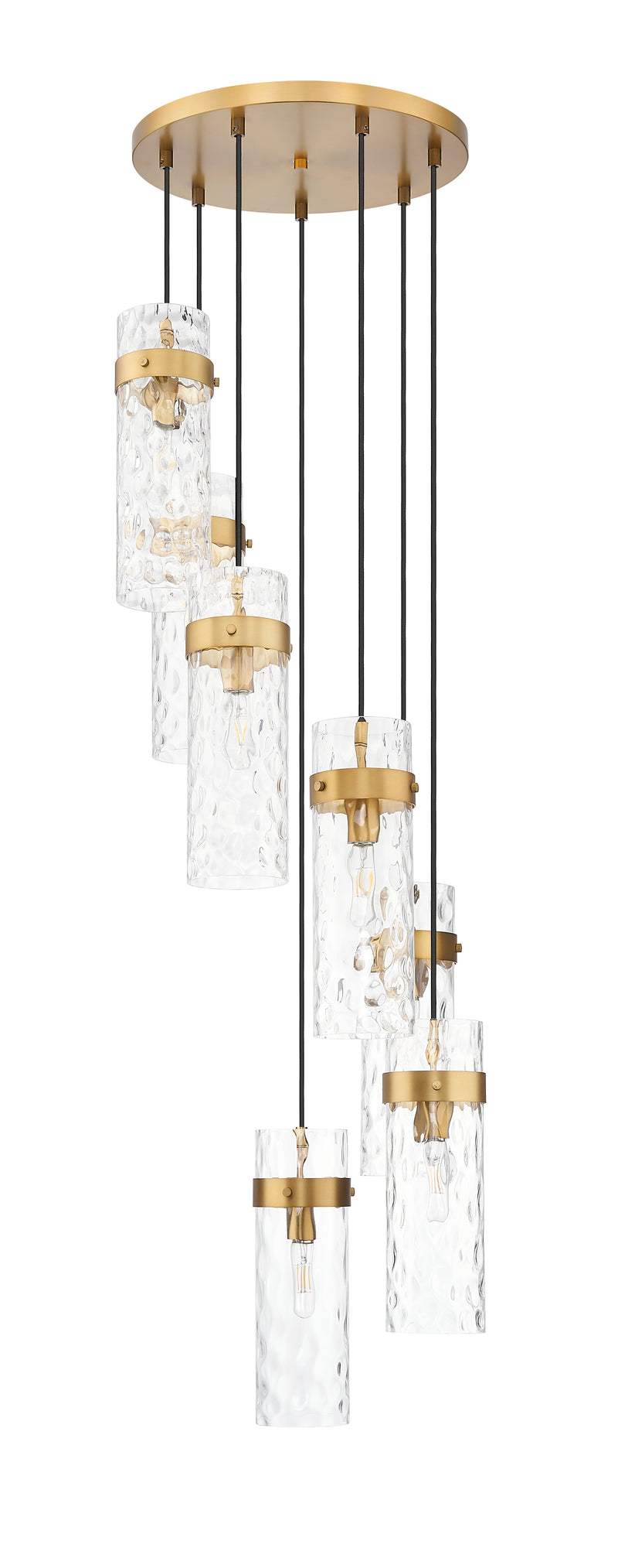 Fontaine 7 Light 19.5" Pendant in Rubbed Brass
