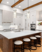 Fontaine 1 Light 5.75" Pendant, Cord Mount in Brushed Nickel in a room setting