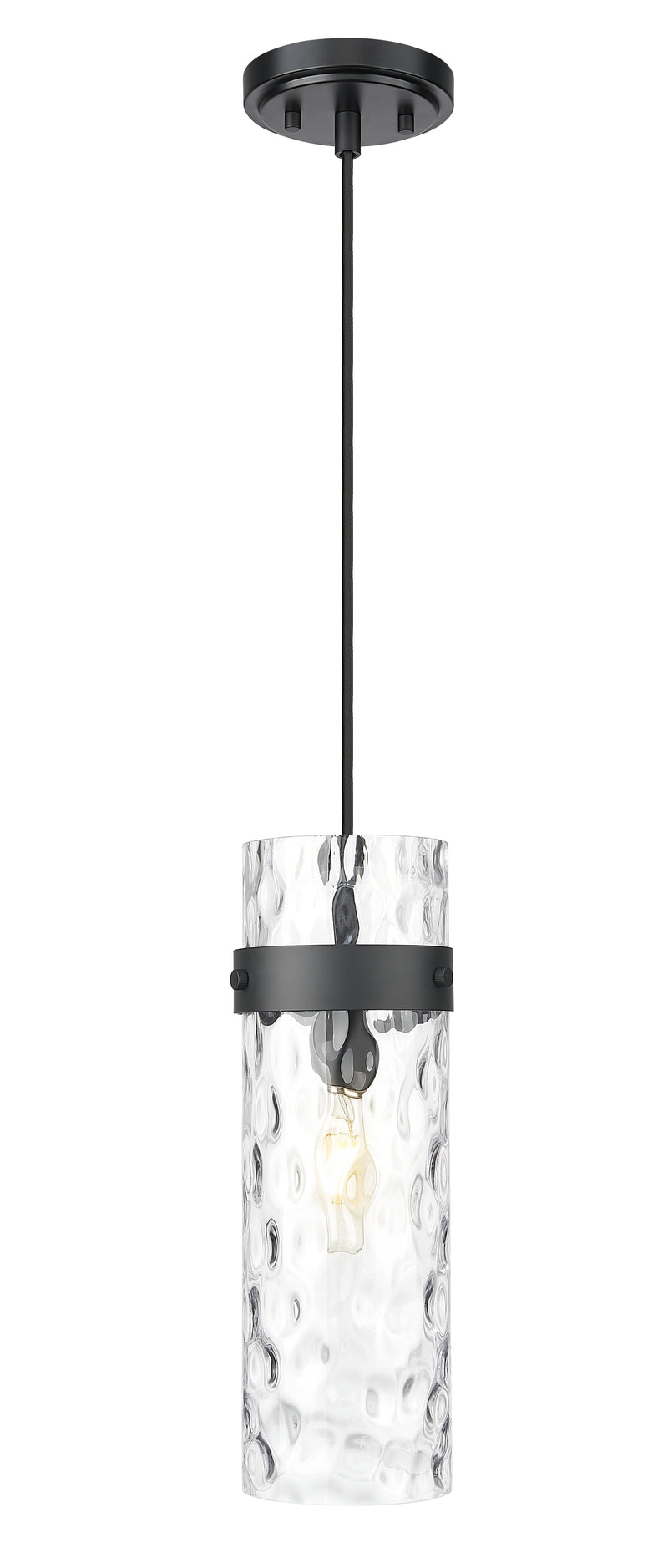 Fontaine 1 Light 5.75" Pendant, Cord Mount in Matte Black