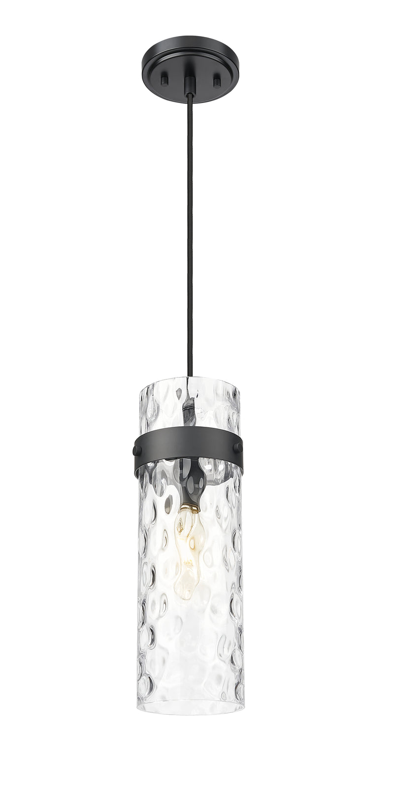 Fontaine 1 Light 5.75" Pendant, Cord Mount in Matte Black