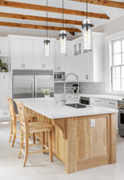 Fontaine 1 Light 5.75" Pendant, Cord Mount in Matte Black in a room setting