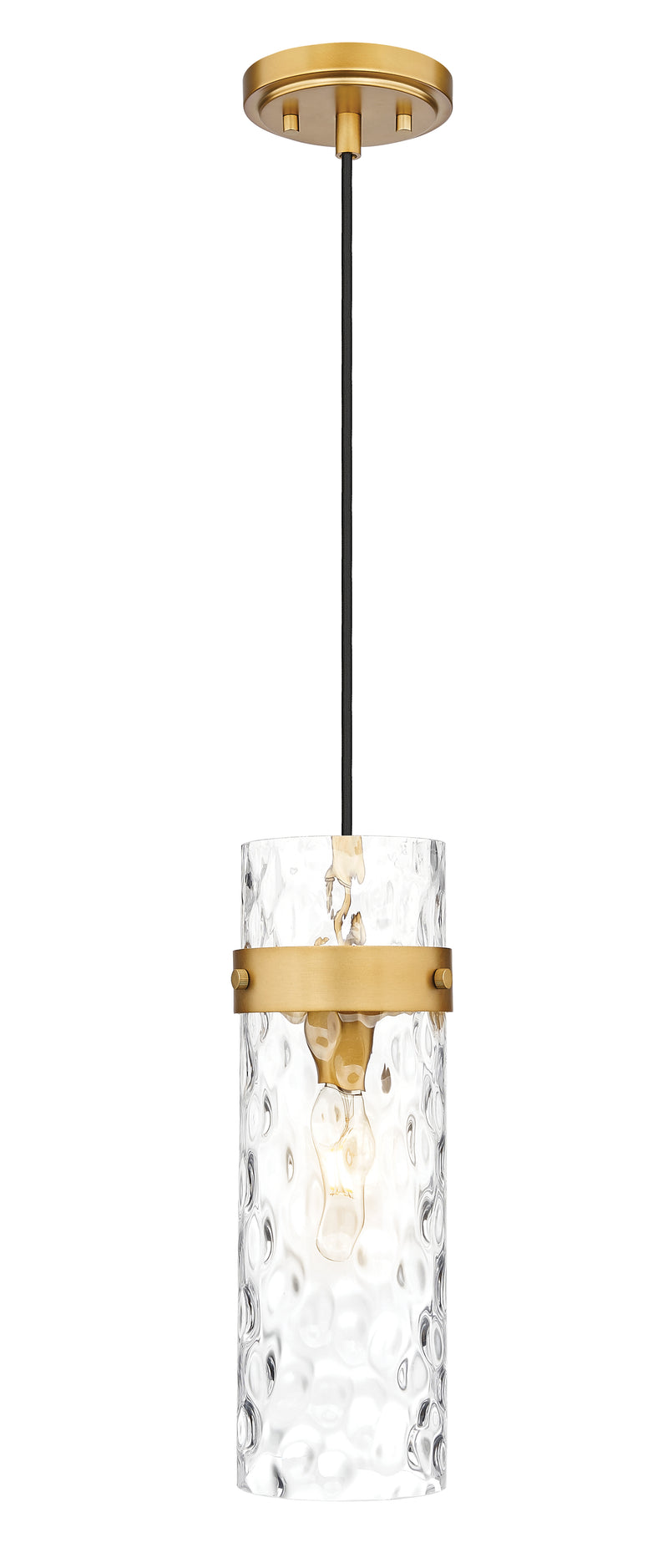 Fontaine 1 Light 5.75" Pendant, Cord Mount in Rubbed Brass