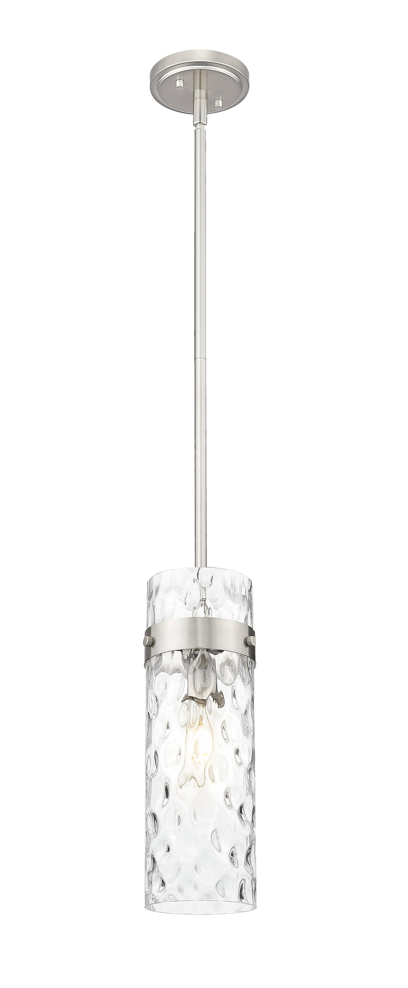 Fontaine 1 Light 5.75" Pendant, Rod Mount in Brushed Nickel