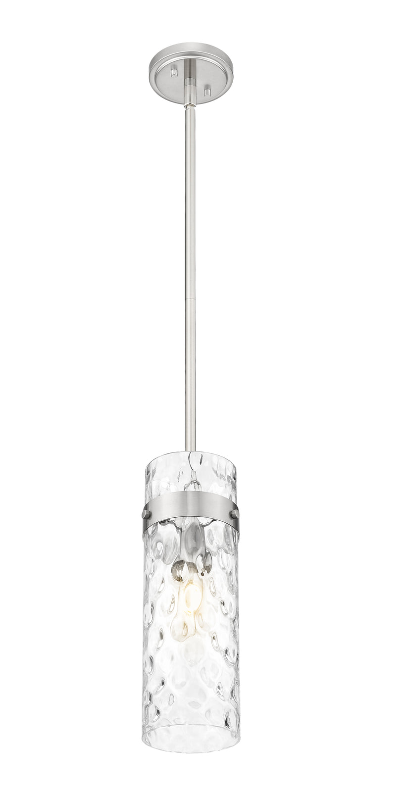 Fontaine 1 Light 5.75" Pendant, Rod Mount in Brushed Nickel
